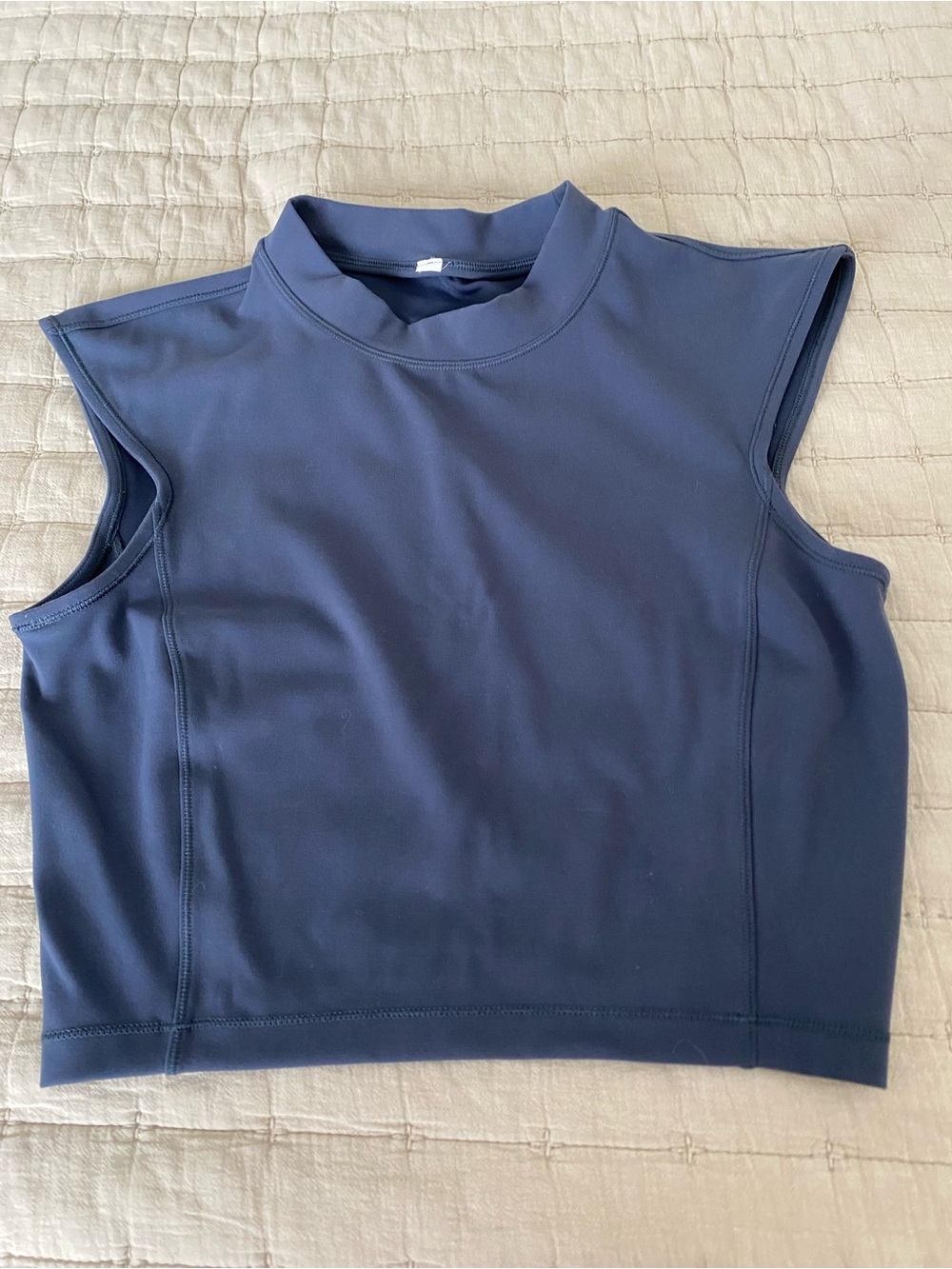 Lululemon Mock Neck Sleeveless Crop Top - Navy